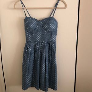 American Rag Light Blue w/ White Polkadots